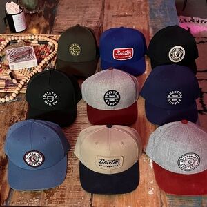 Brixton Caps in Black, Blue, Tan, and Gray